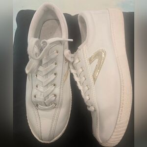 Tretorn White and Gold Sneakers for Women‎